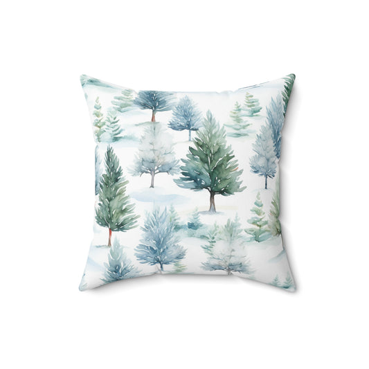 Winter Woods by HD P3 Spun Polyester Square Pillow