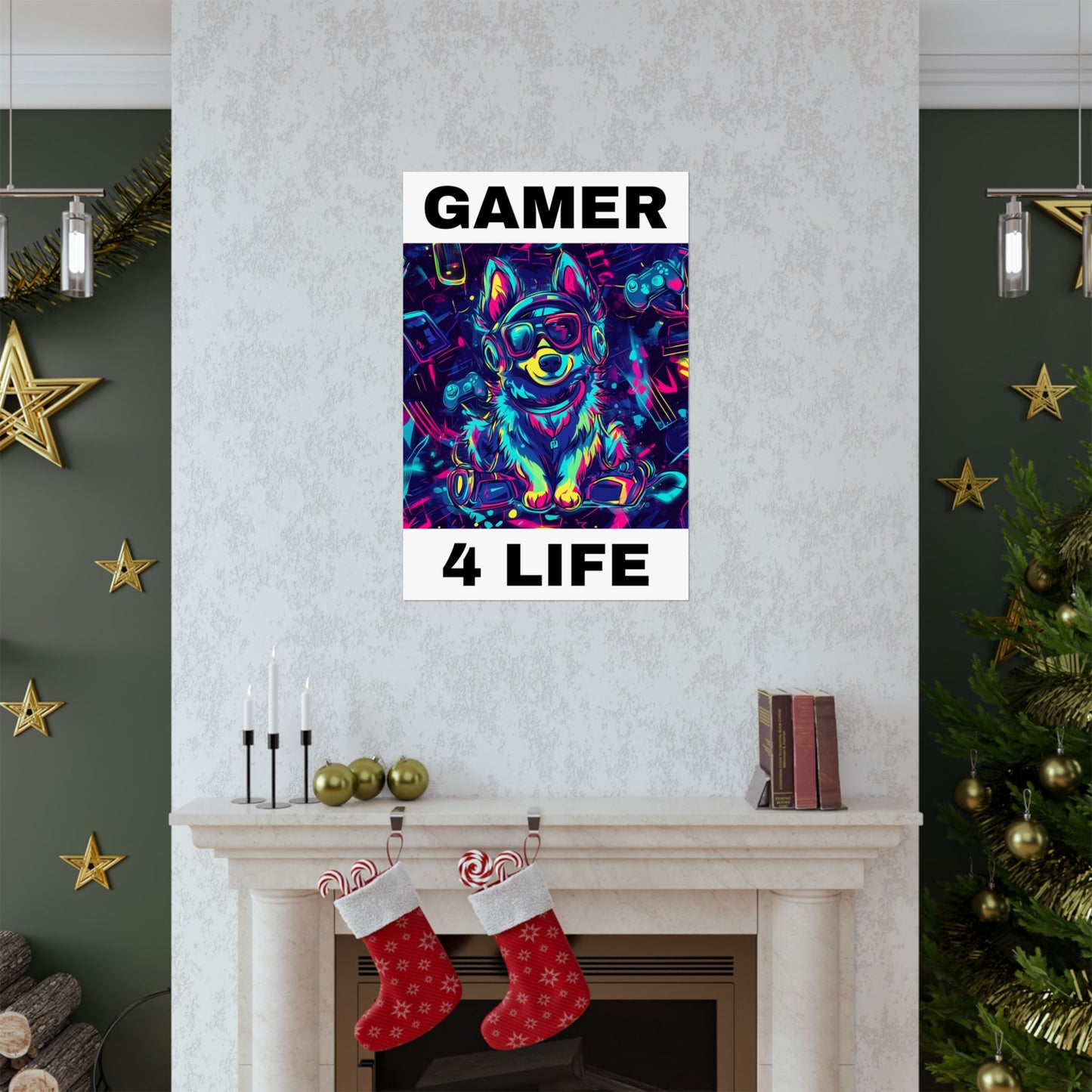 Gamer 4 Life Pup Graphic Matte Vertical Posters