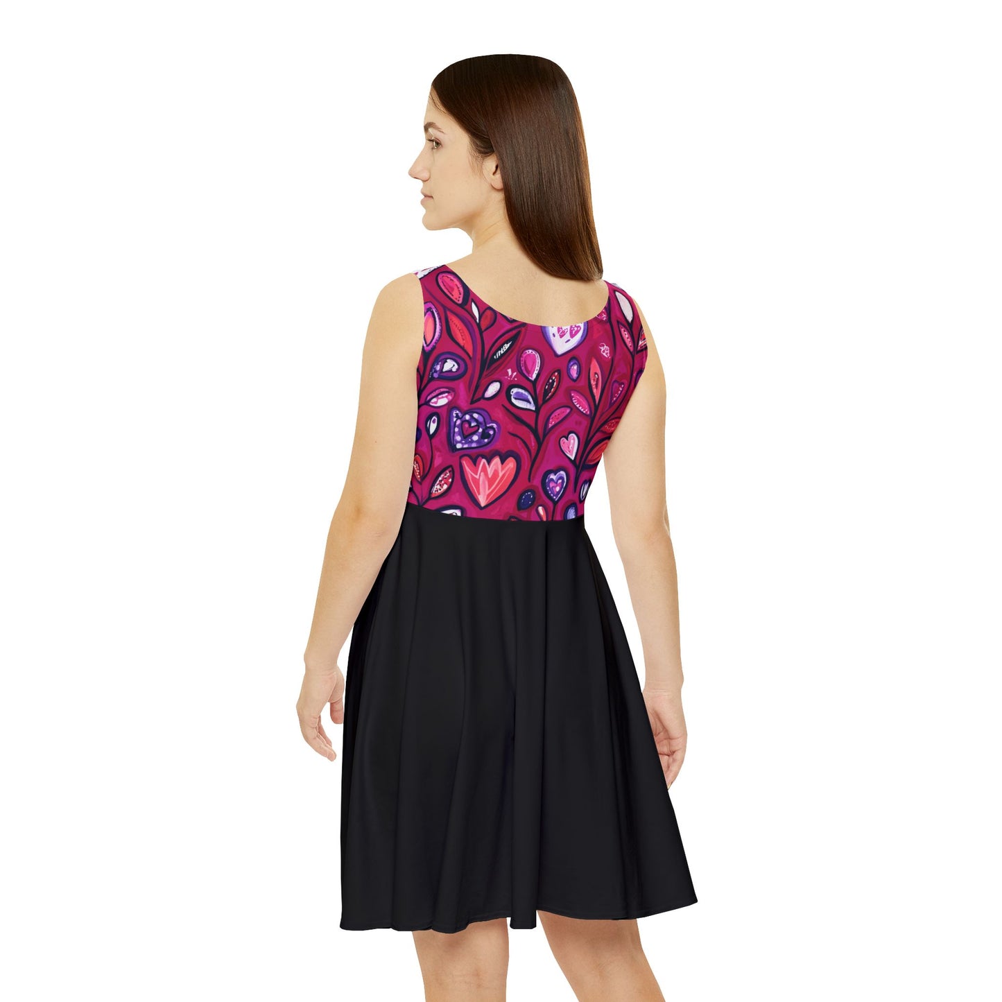 Floral Hearts Valentines Women's Skater Dress