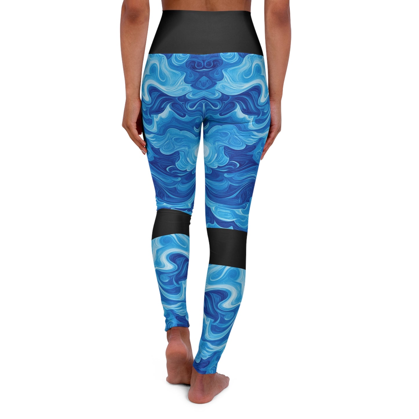 Blue Waves High Waist Yoga Leggings