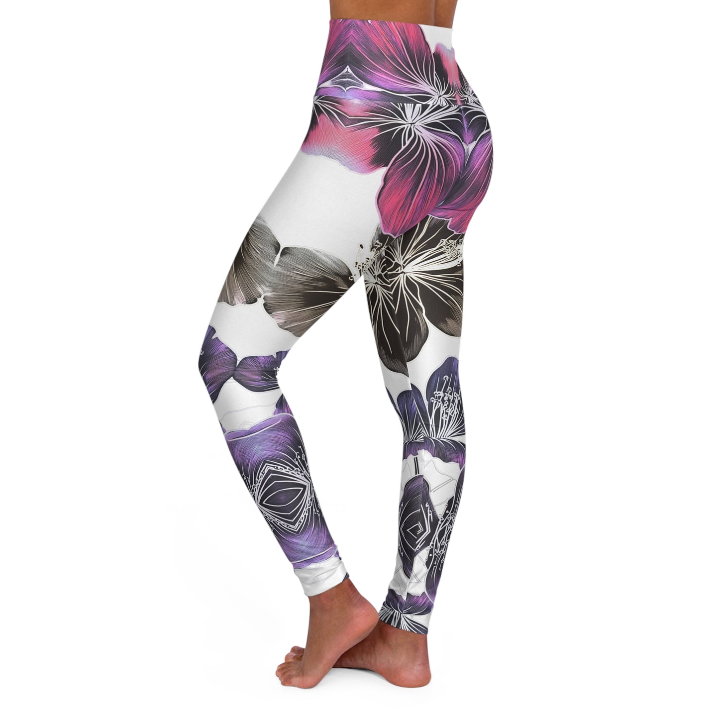 Floral High Waisted Yoga Leggings