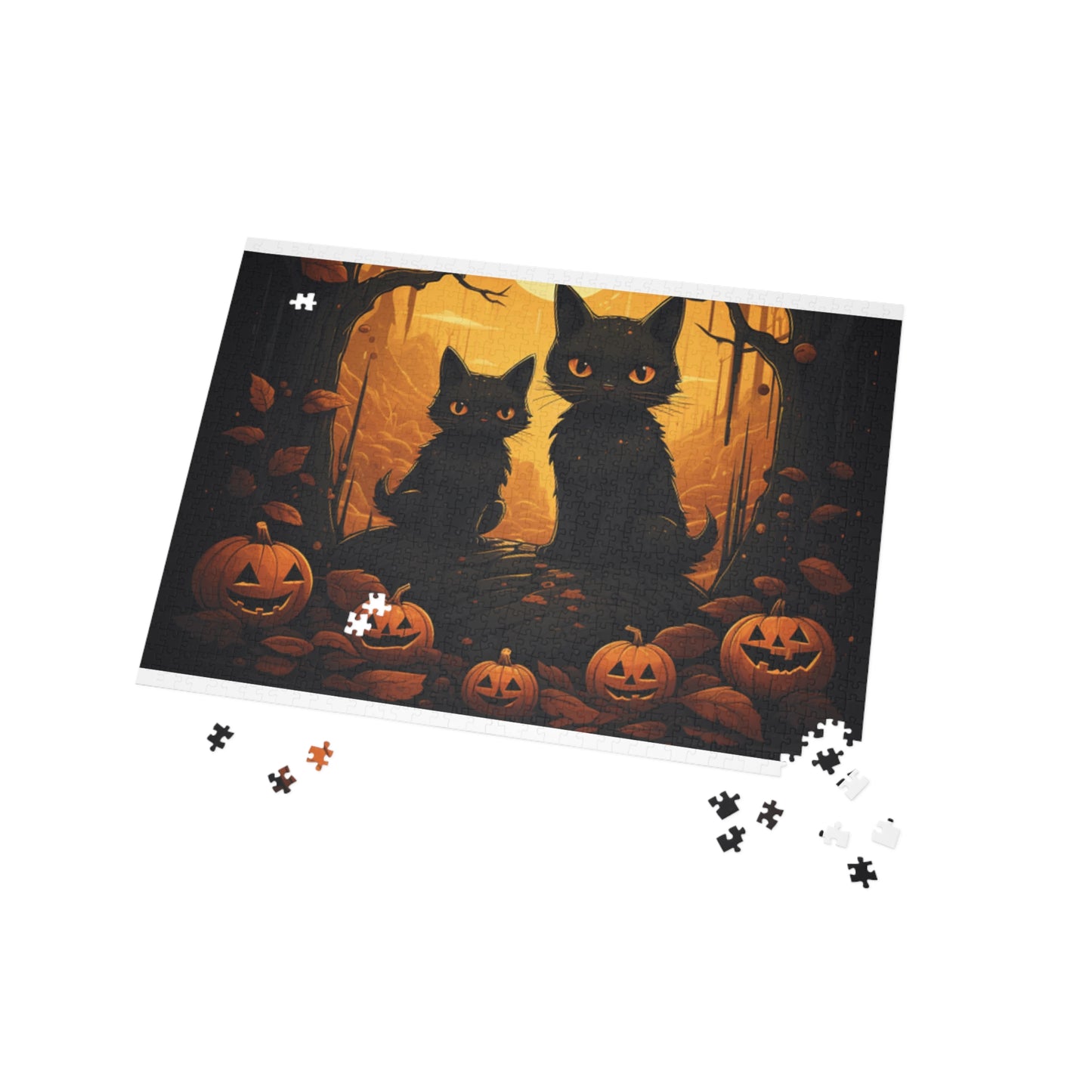 Halloween Pumpkins and Kitties Puzzle (500, 1000- Pieces)