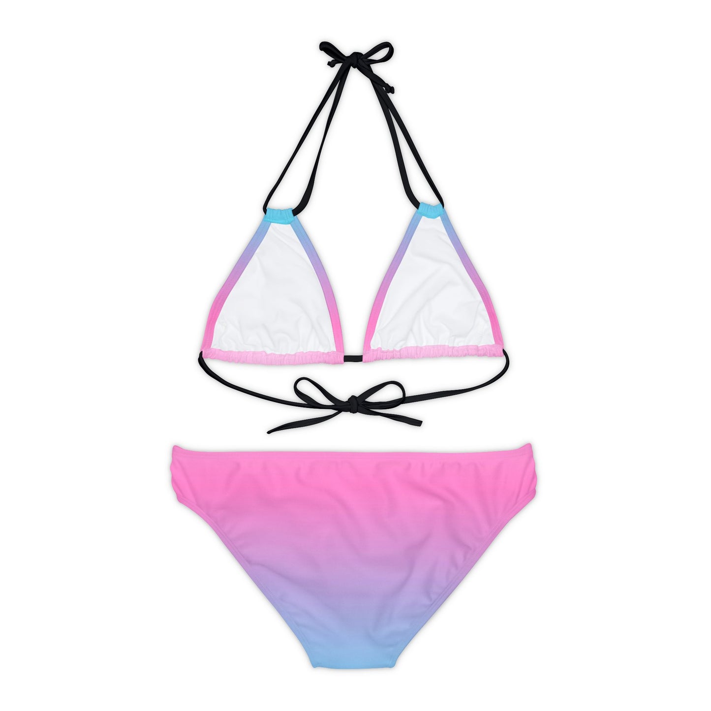 THC Pink Blue Faded Strappy Bikini Set