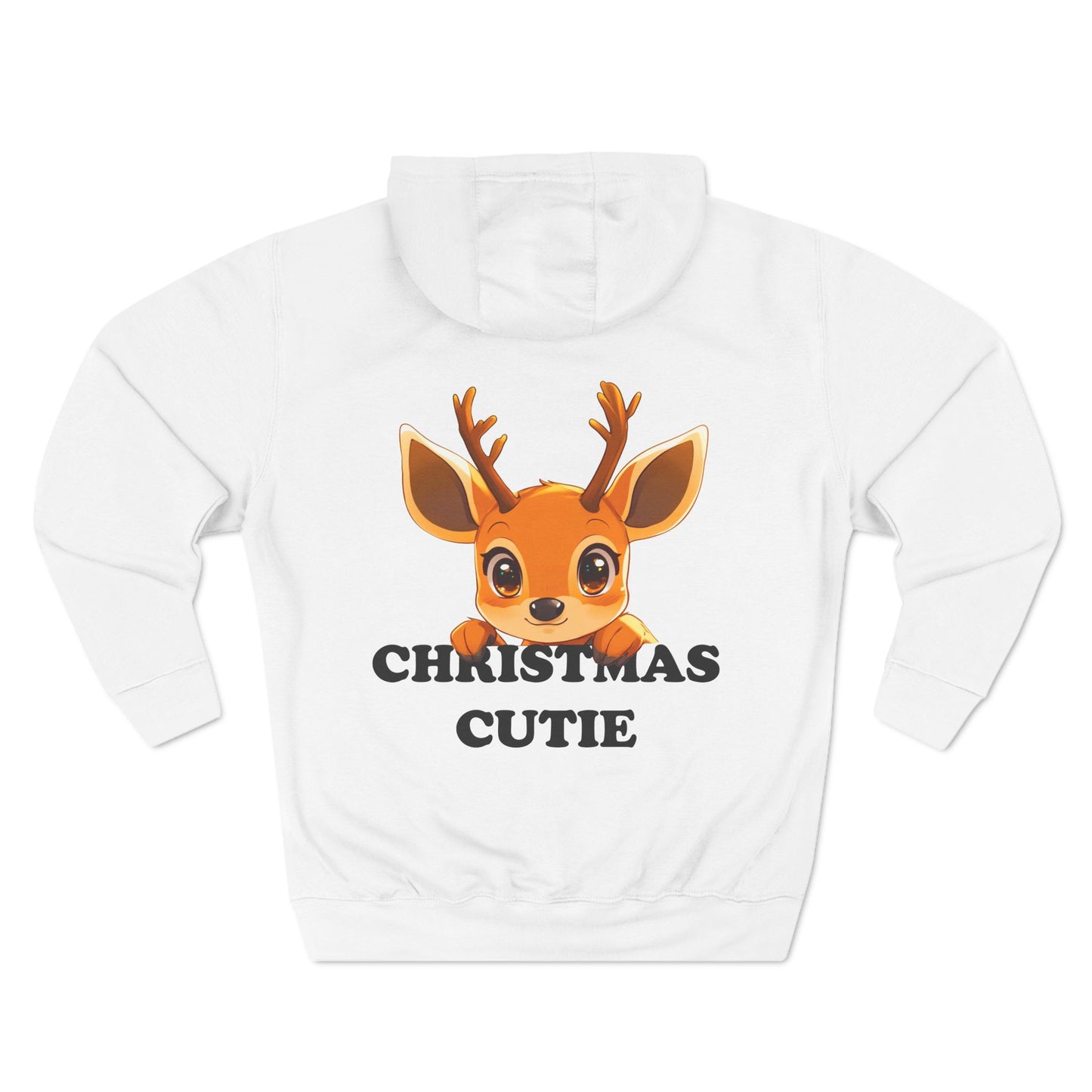 Christmas Cutie Deer Three-Panel Fleece Hoodie