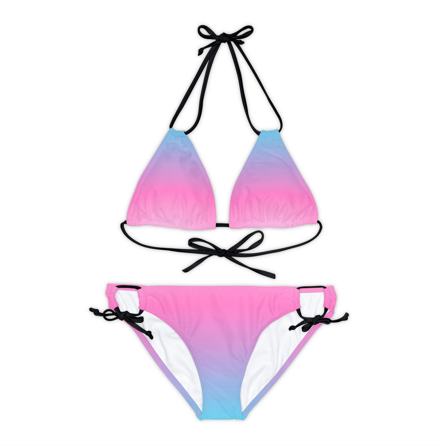 THC Pink Blue Faded Strappy Bikini Set