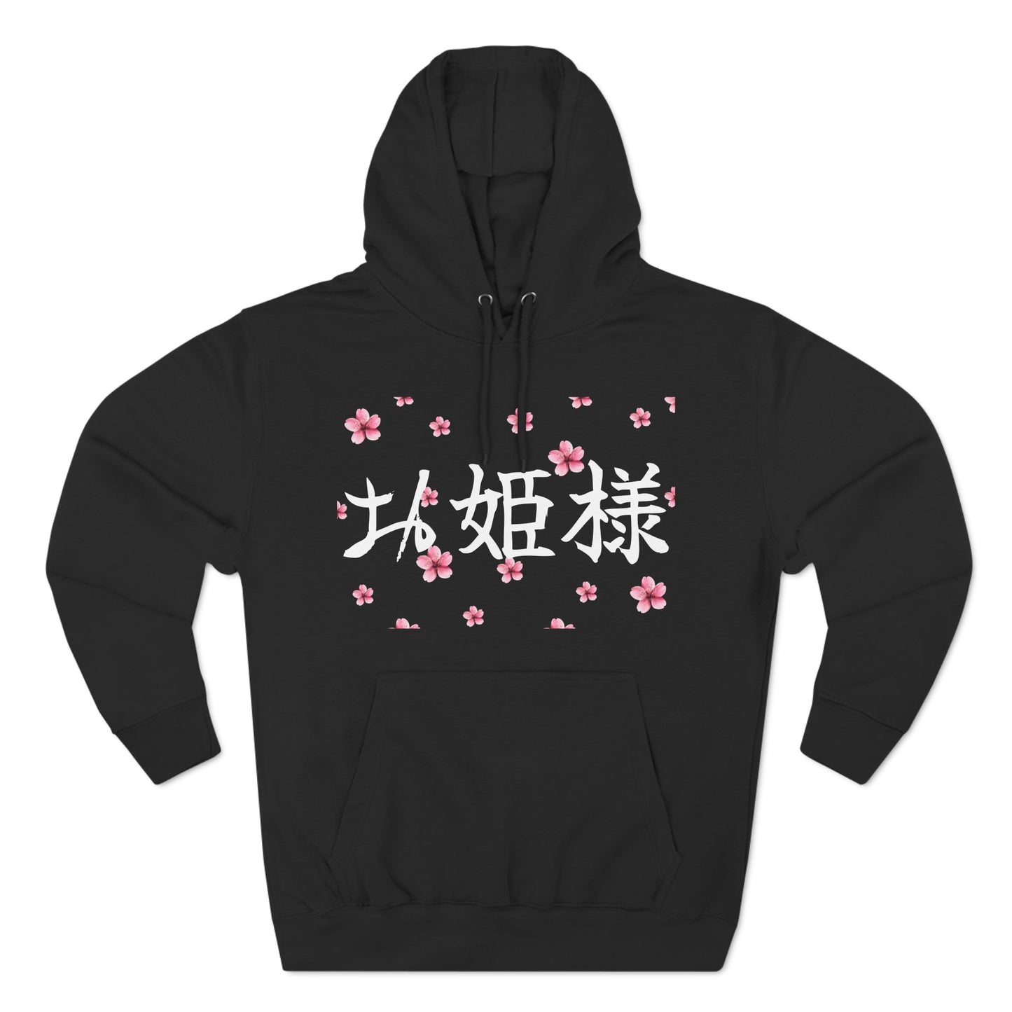 Hime_Code Tech Scripted Graphic Three-Panel Fleece Hoodie - BLK