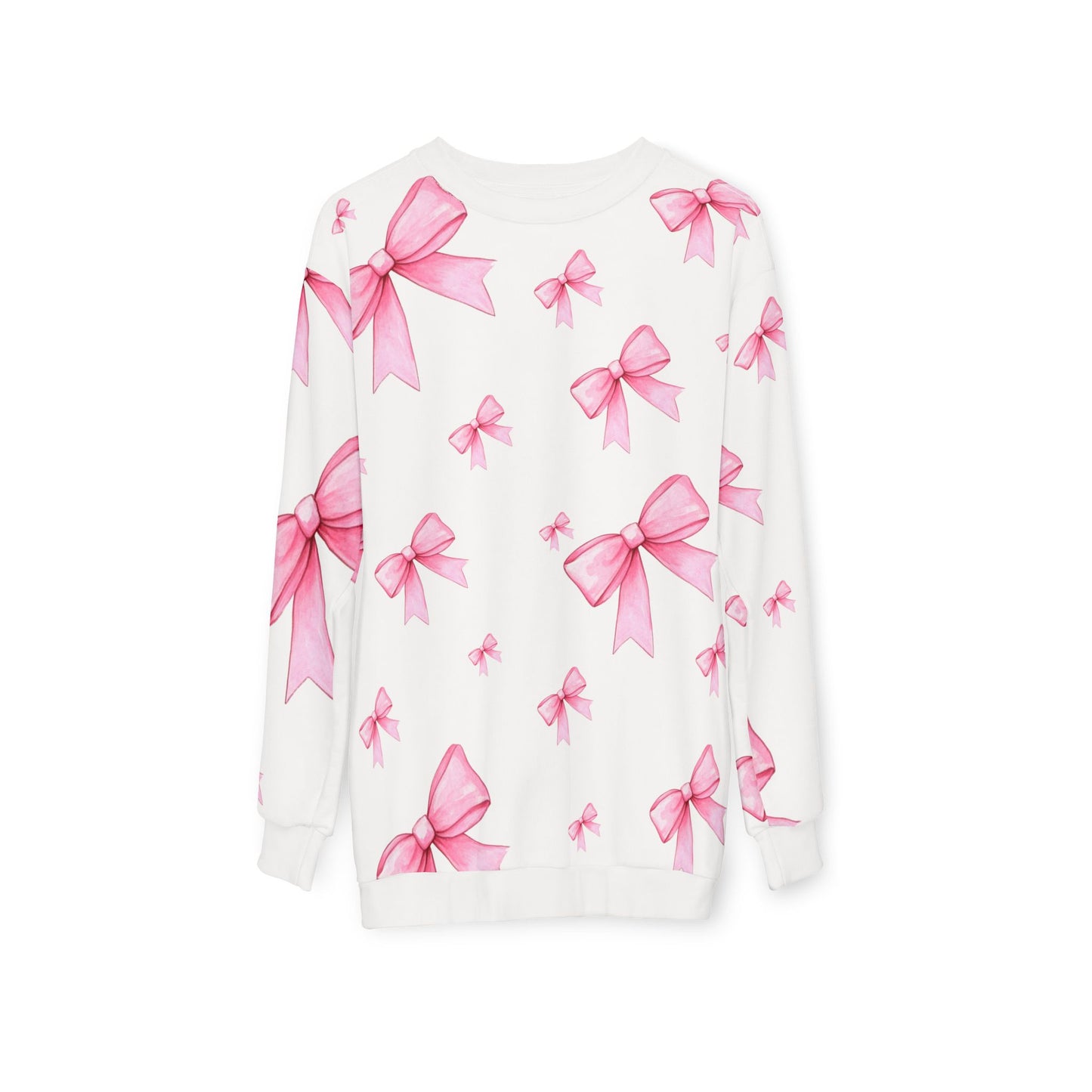 Oversize Pink Bows Allover HD Graphic Sweatshirt