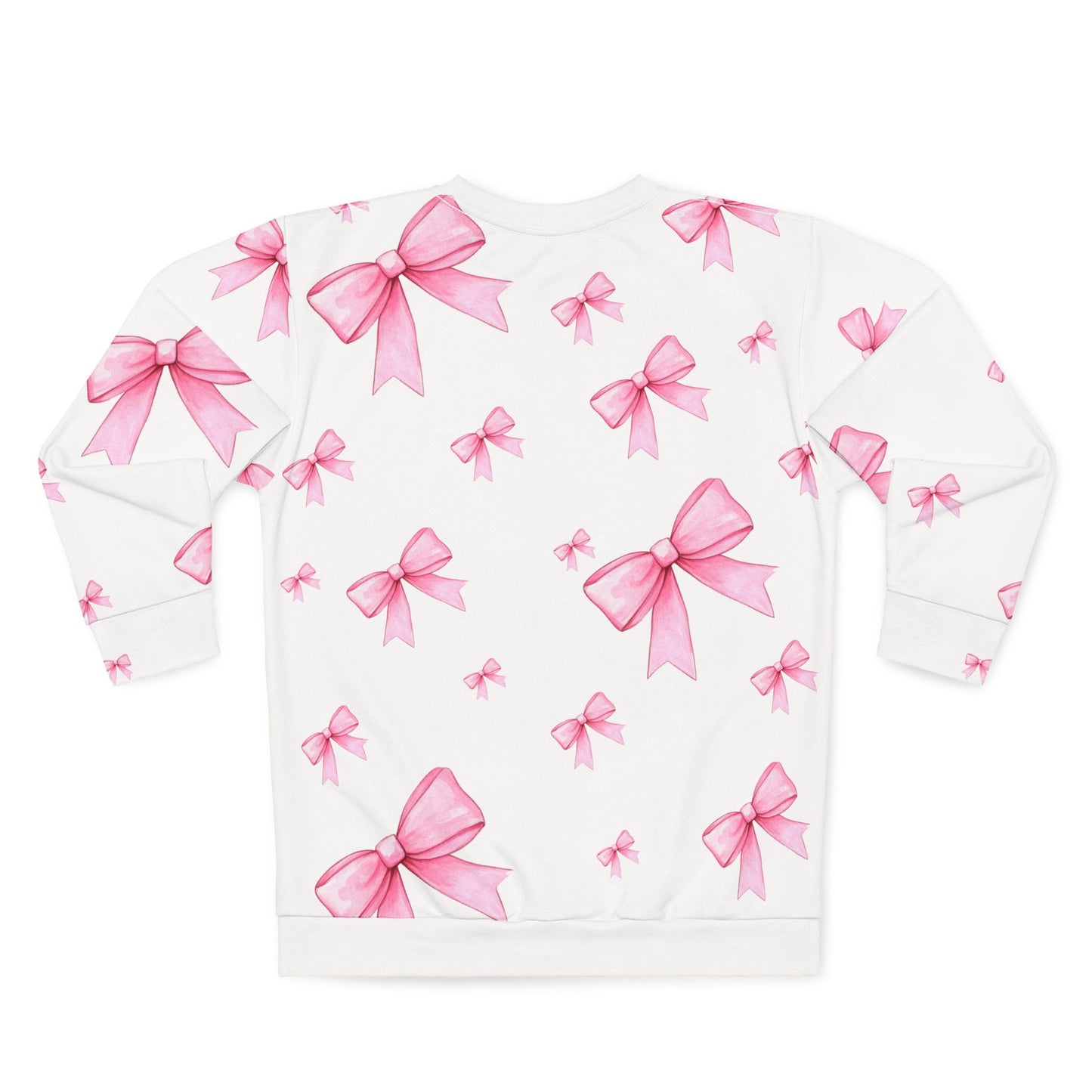 Oversize Pink Bows Allover HD Graphic Sweatshirt