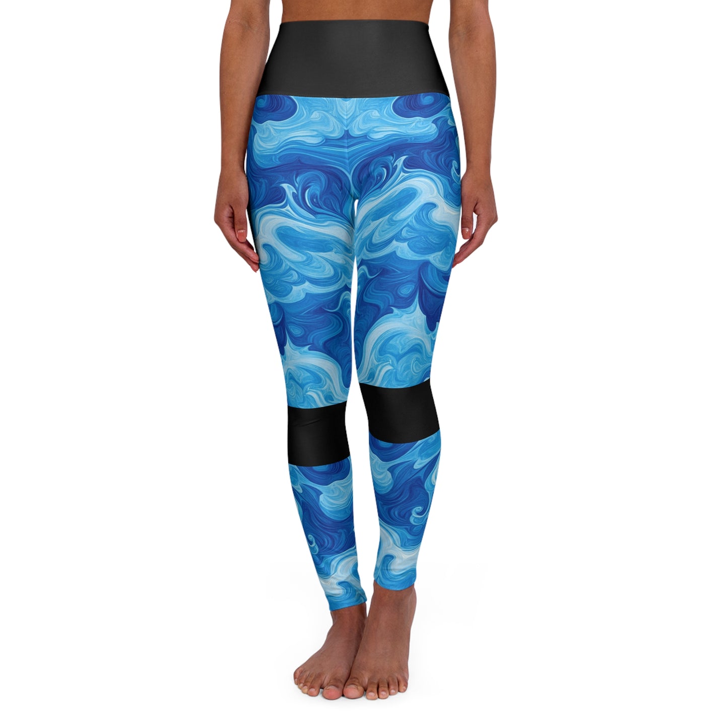 Blue Waves High Waist Yoga Leggings