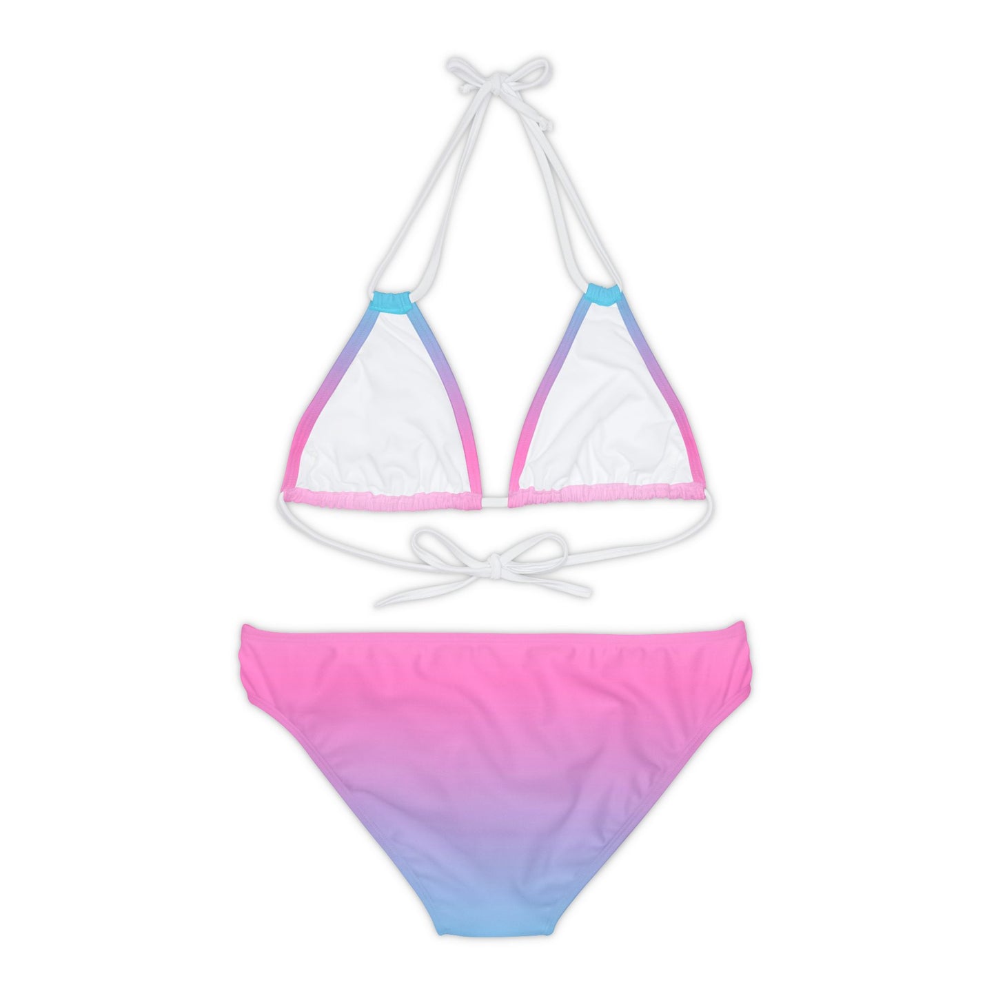 THC Pink Blue Faded Strappy Bikini Set