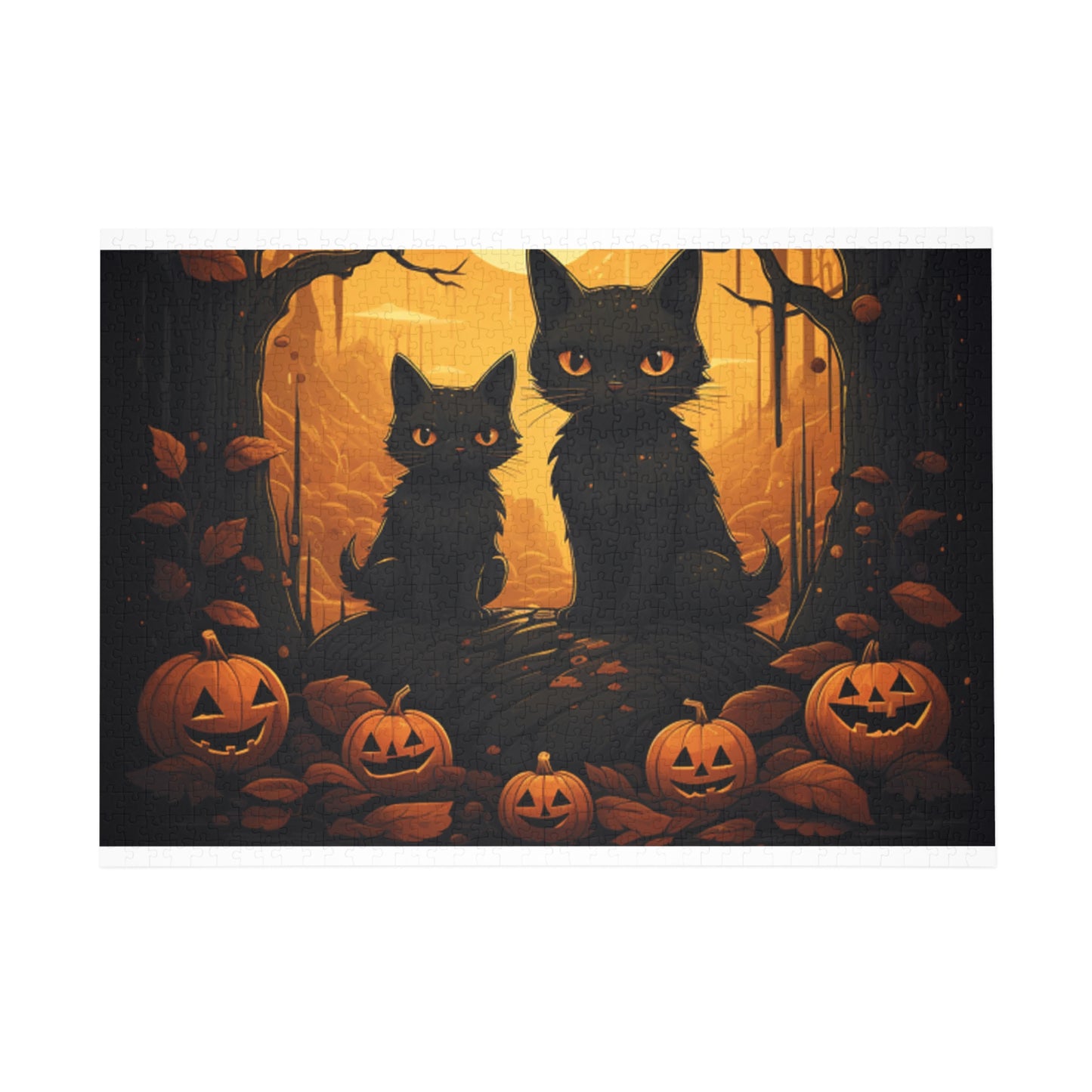 Halloween Pumpkins and Kitties Puzzle (500, 1000- Pieces)