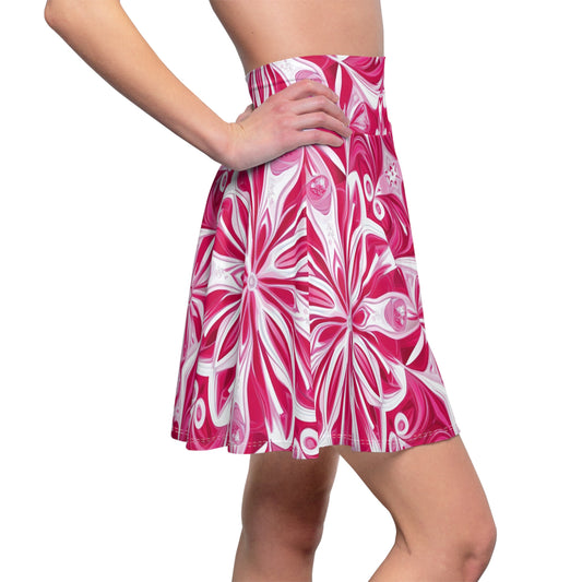 Pink Print Skater Skirt