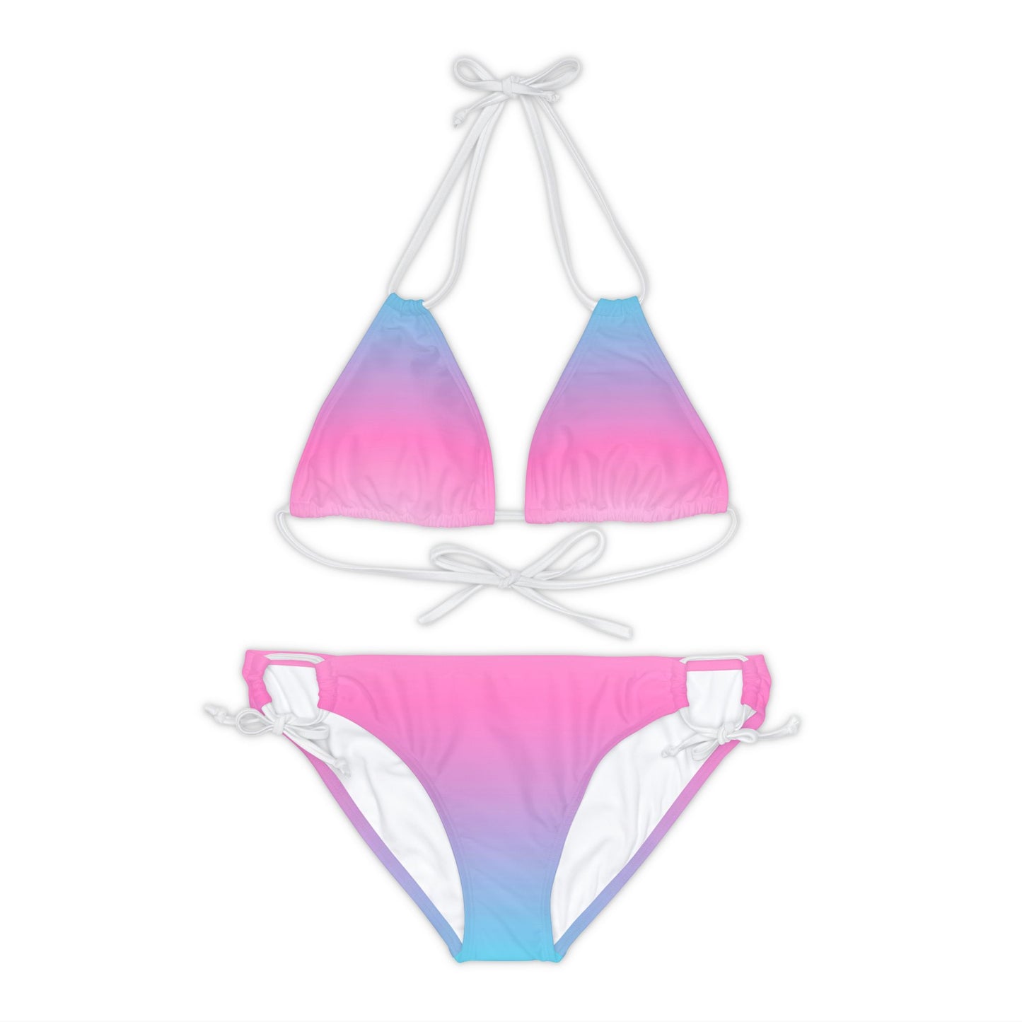 THC Pink Blue Faded Strappy Bikini Set