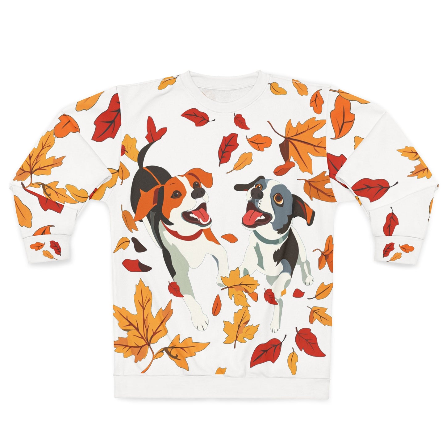 Fall Puppy Playing HD Graphic Sweatshirt