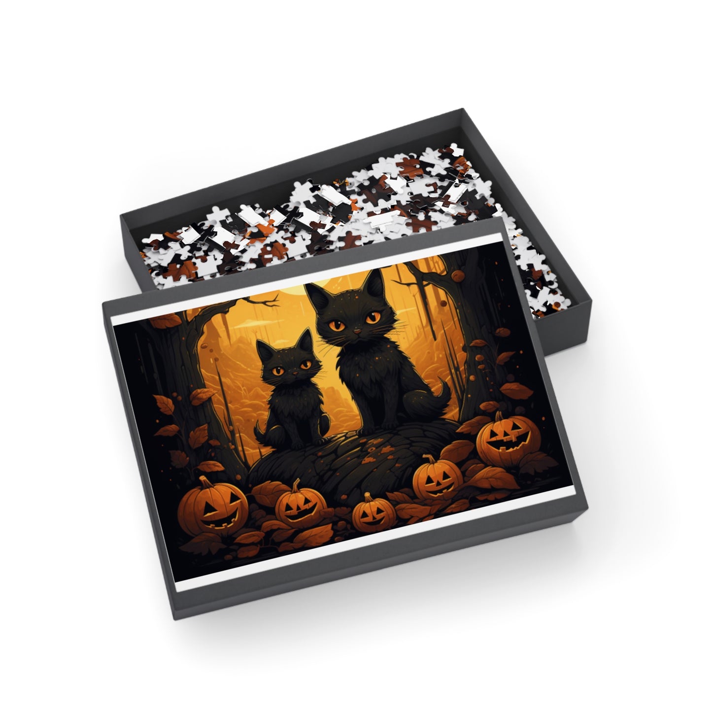 Halloween Pumpkins and Kitties Puzzle (500, 1000- Pieces)