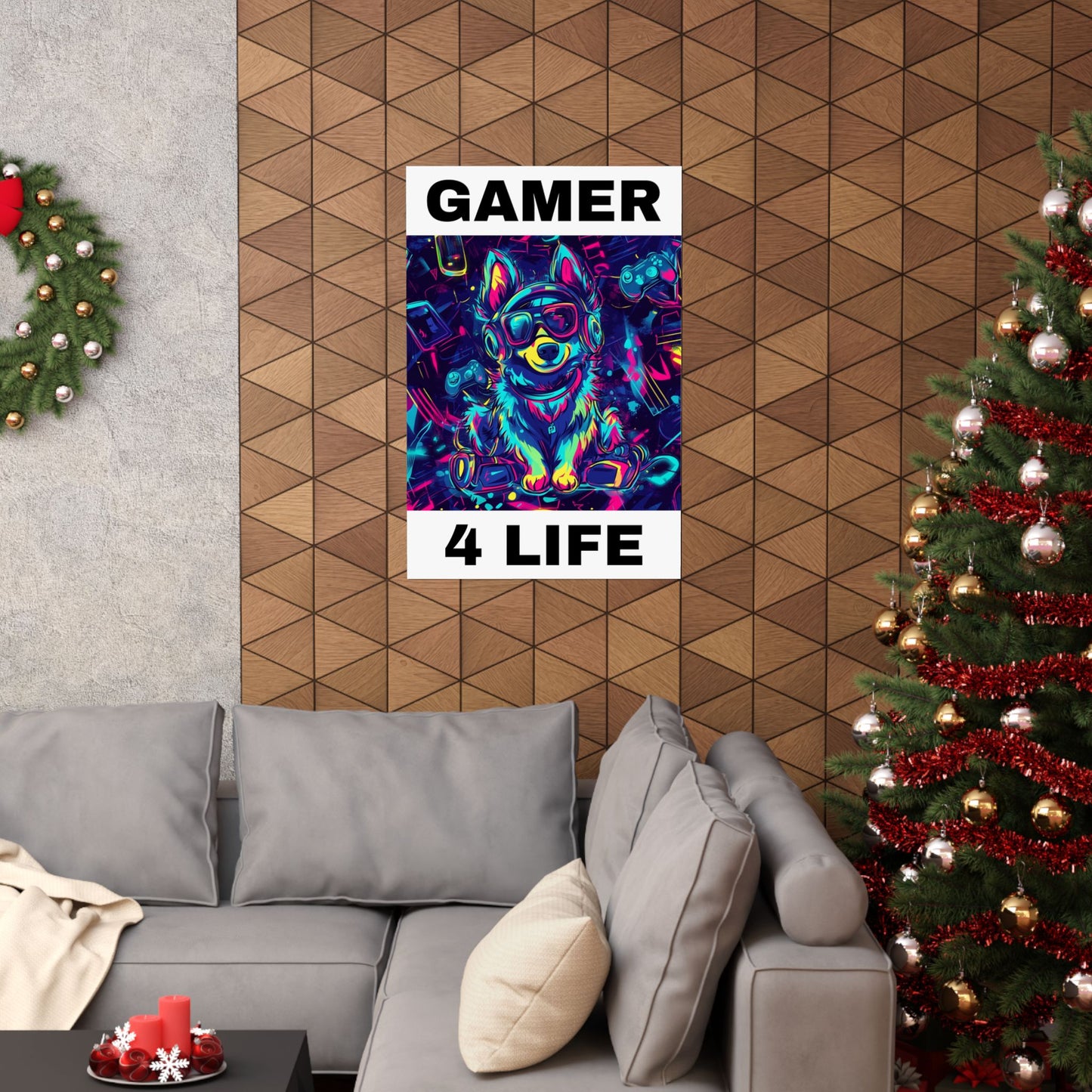 Gamer 4 Life Pup Graphic Matte Vertical Posters