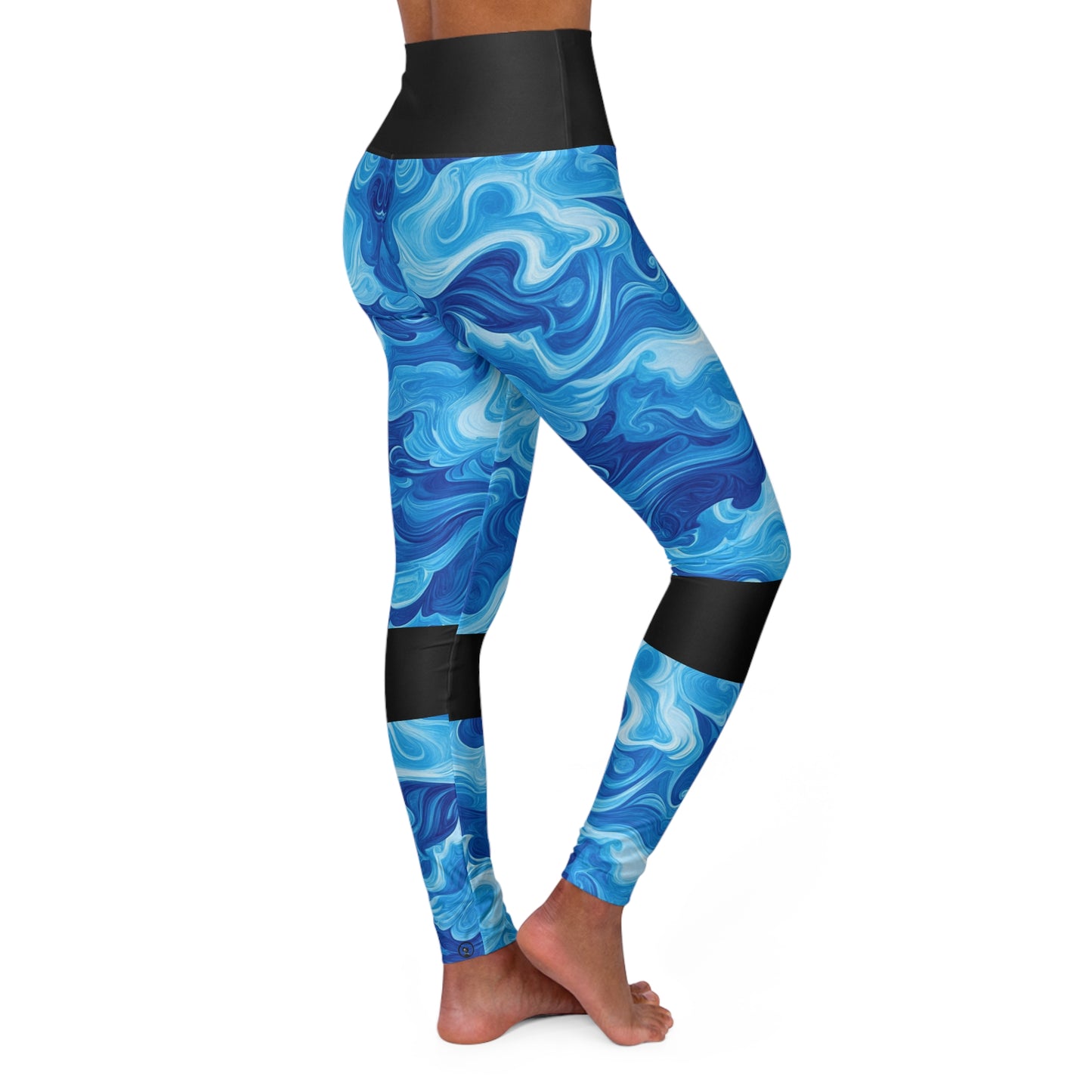 Blue Waves High Waist Yoga Leggings