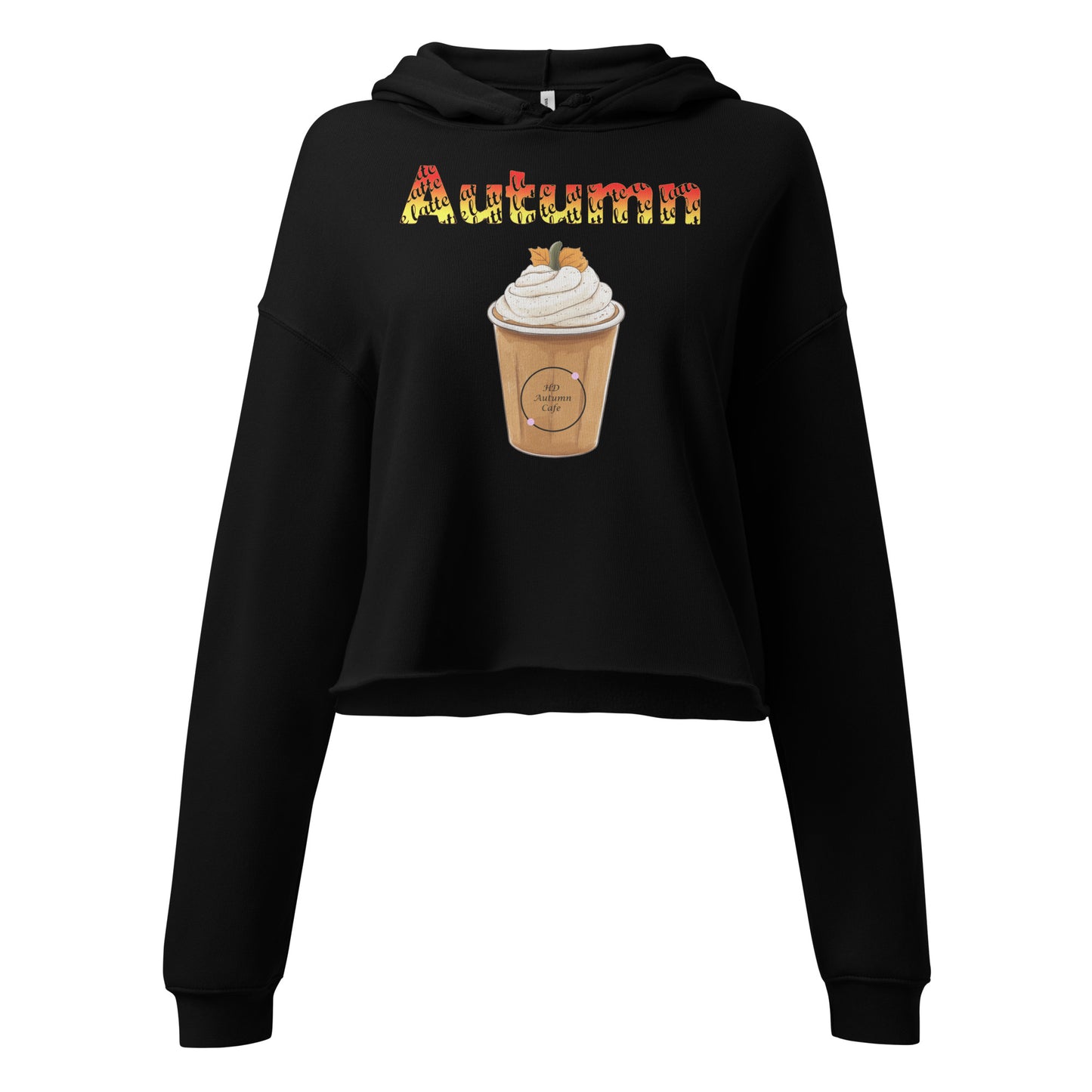 Autumn Latte HD Cafe Crop Hoodie