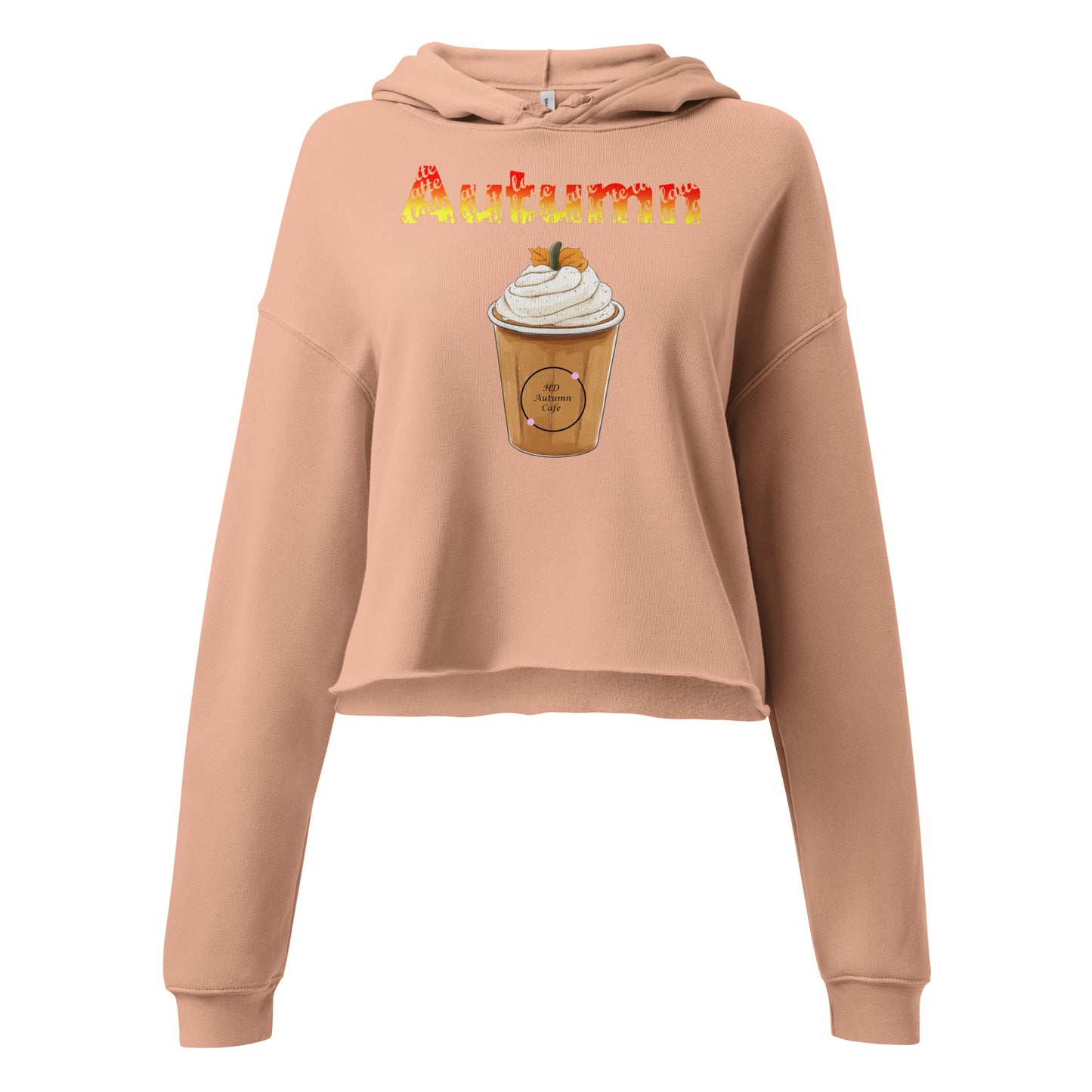 Autumn Latte HD Cafe Crop Hoodie