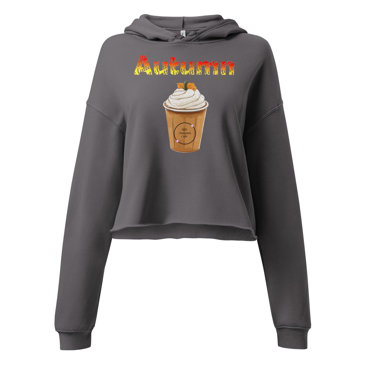 Autumn Latte HD Cafe Crop Hoodie